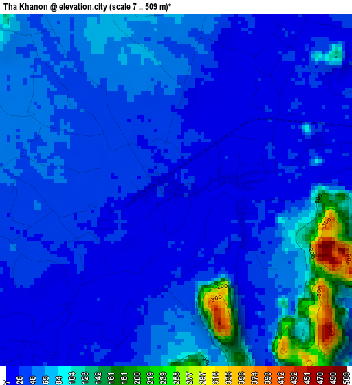 Tha Khanon elevation map