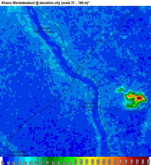 Khanu Woralaksaburi elevation map
