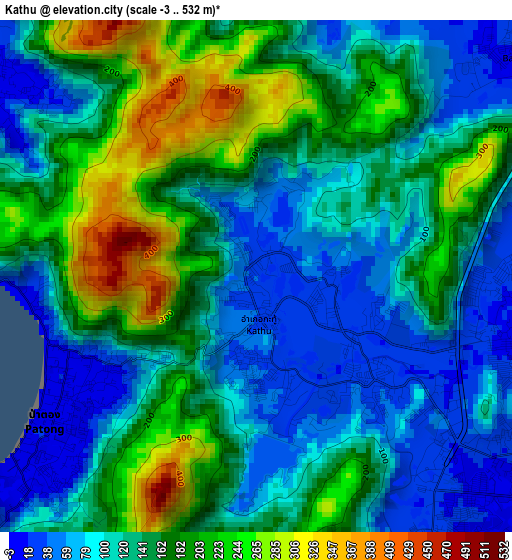 Kathu elevation map