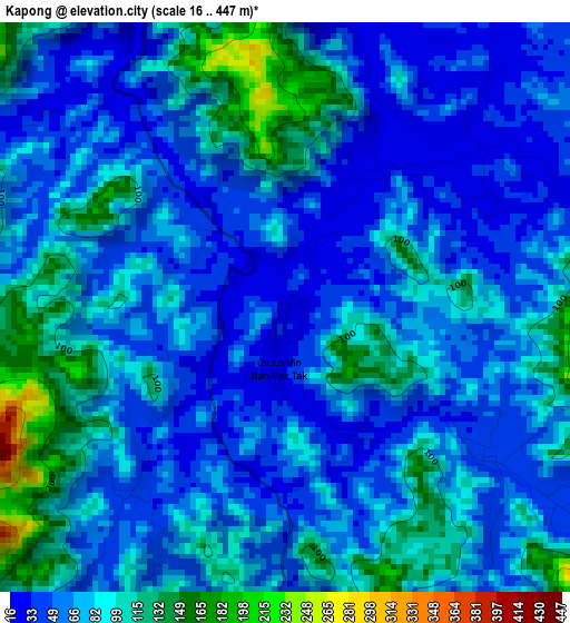 Kapong elevation map