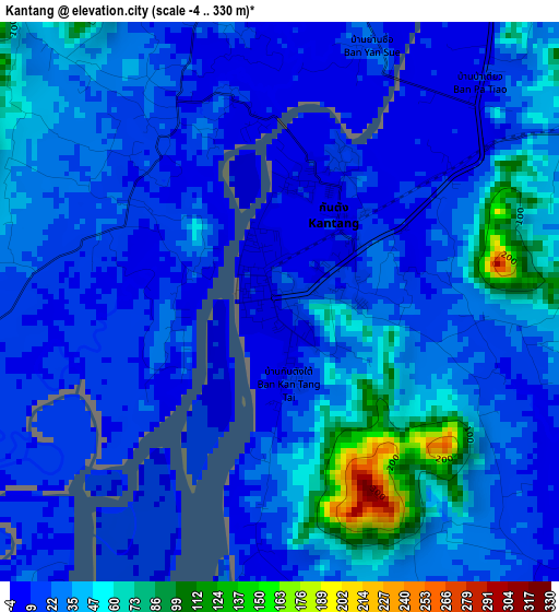 Kantang elevation map