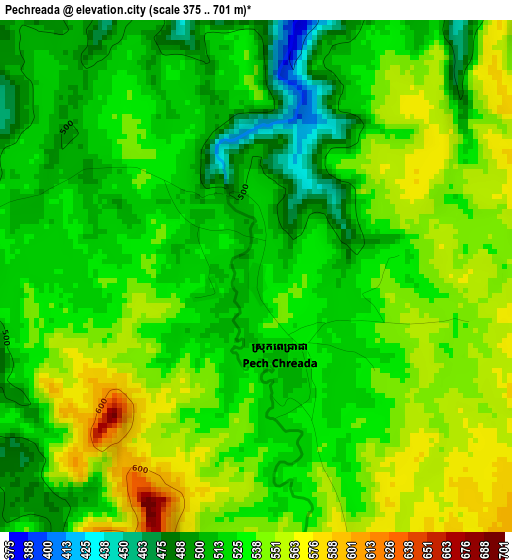 Pechreada elevation map