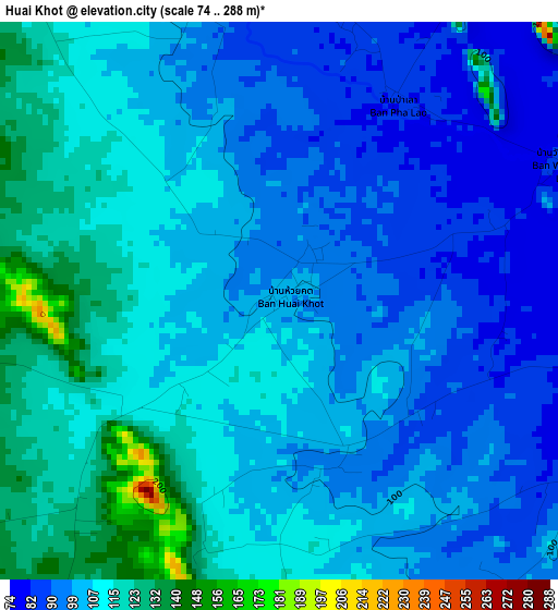 Huai Khot elevation map