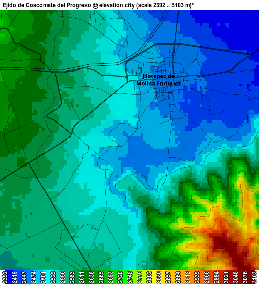 Ejido de Coscomate del Progreso elevation map