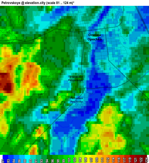 Petrovskoye elevation map