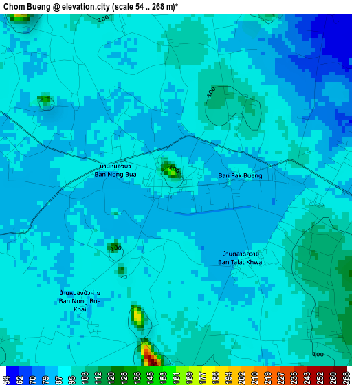 Chom Bueng elevation map