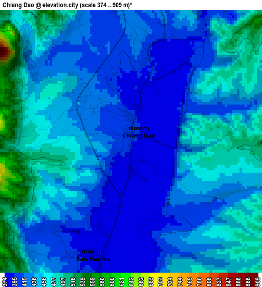 Chiang Dao elevation map