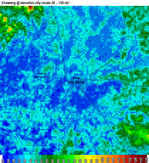 Chawang elevation map