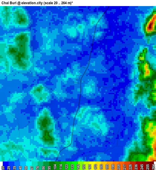 Chai Buri elevation map