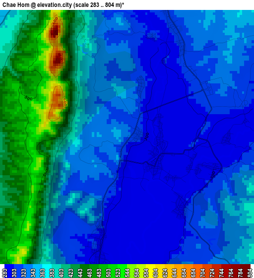 Chae Hom elevation map