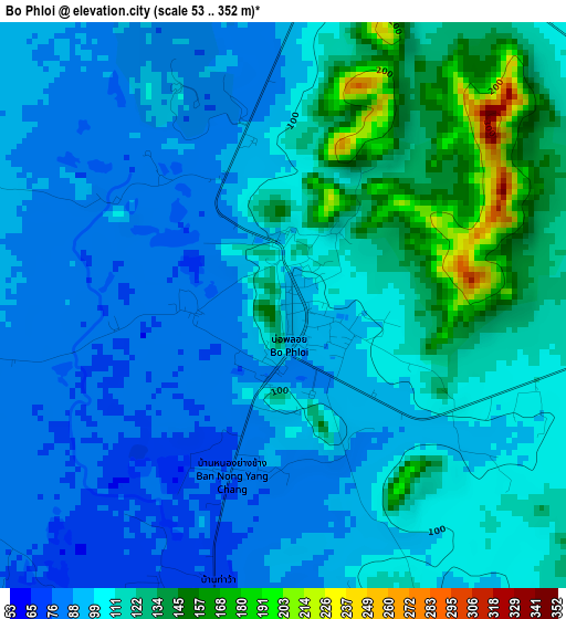 Bo Phloi elevation map