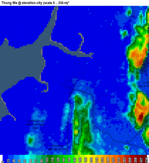 Thung Wa elevation map