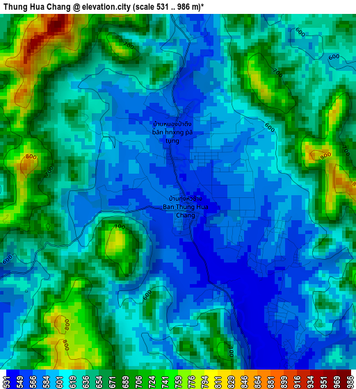 Thung Hua Chang elevation map