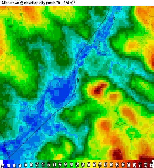 Allenstown elevation map