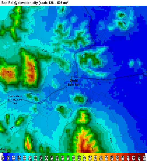 Ban Rai elevation map