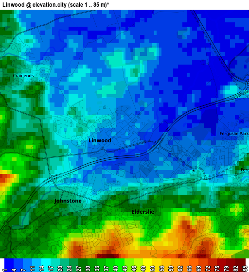 Linwood elevation map