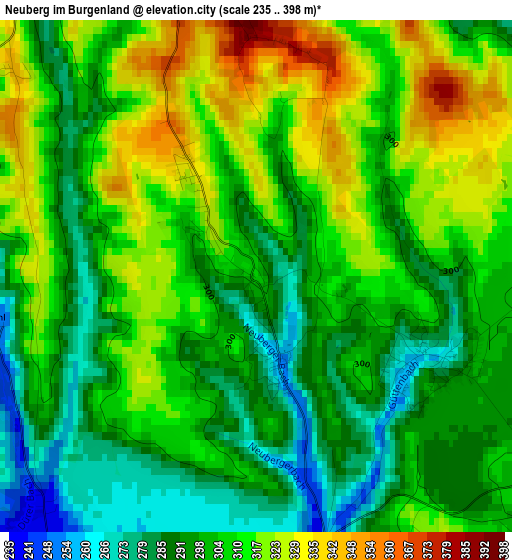 Neuberg im Burgenland elevation map