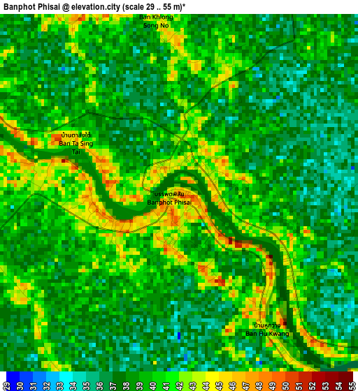 Banphot Phisai elevation map