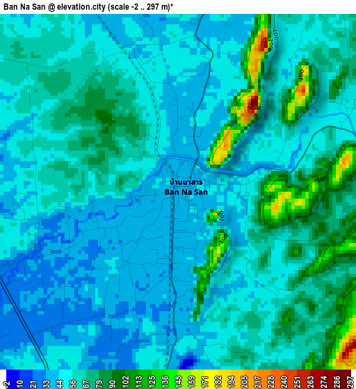 Ban Na San elevation map