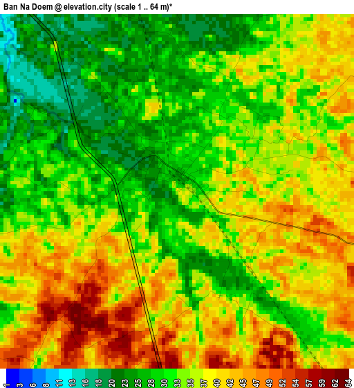 Ban Na Doem elevation map