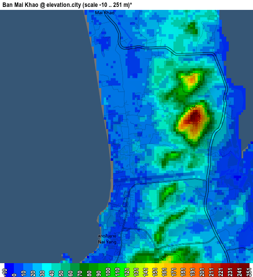 Ban Mai Khao elevation map