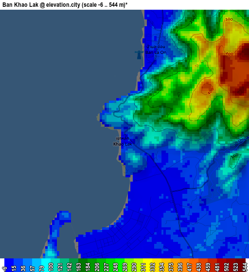 Ban Khao Lak elevation map