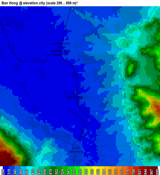 Ban Hong elevation map