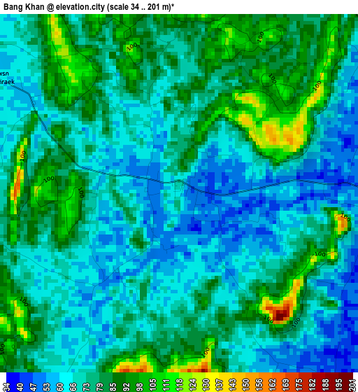 Bang Khan elevation map