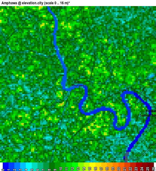 Amphawa elevation map