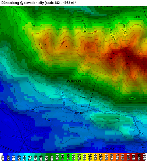 Dünserberg elevation map