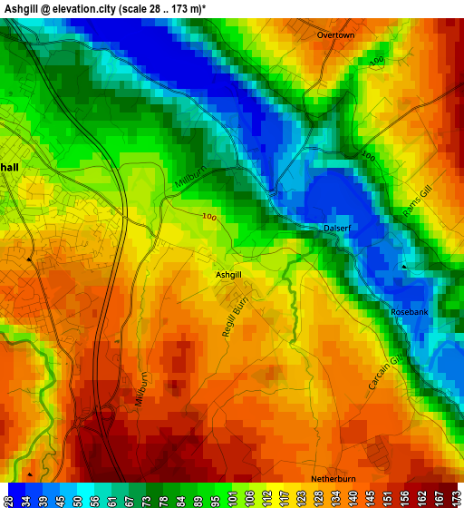 Ashgill elevation map