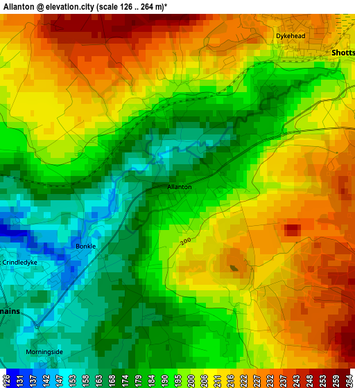 Allanton elevation map