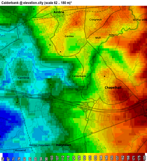 Calderbank elevation map