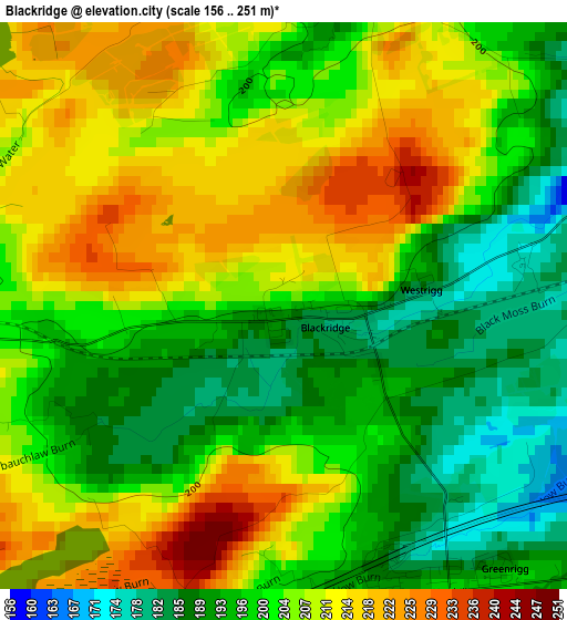 Blackridge elevation map