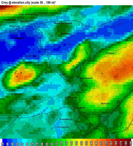 Croy elevation map