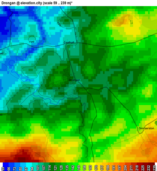 Drongan elevation map