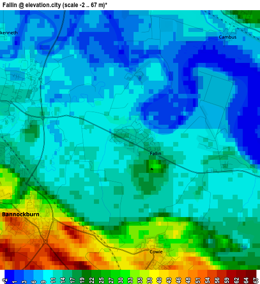 Fallin elevation map