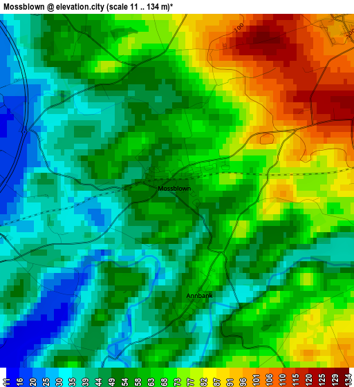 Mossblown elevation map