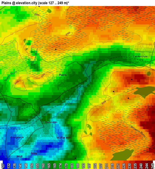 Plains elevation map