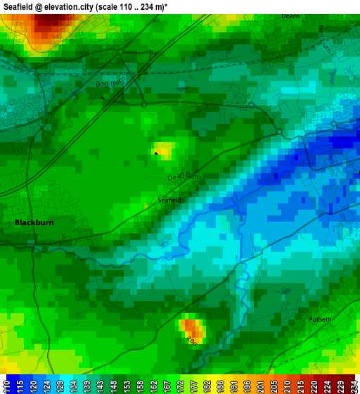 Seafield elevation map