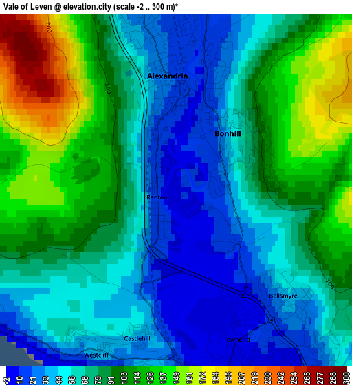 Vale of Leven elevation map