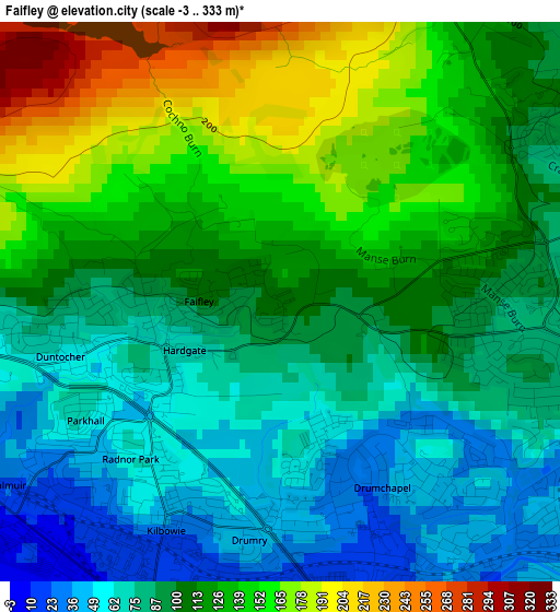 Faifley elevation map