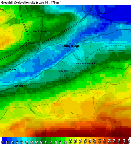 Greenhill elevation map