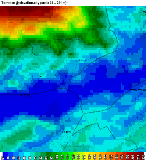 Torrance elevation map