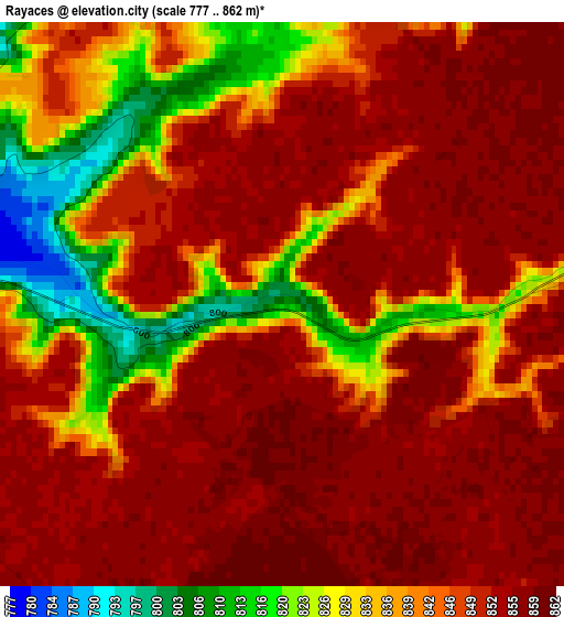 Rayaces elevation map