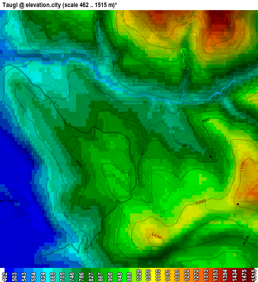 Taugl elevation map
