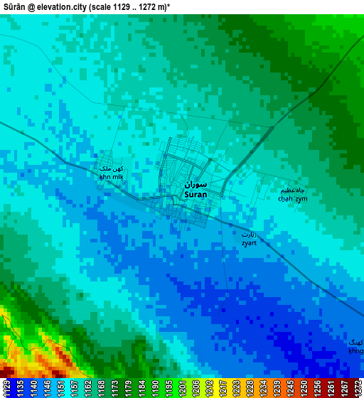 Sūrān elevation map