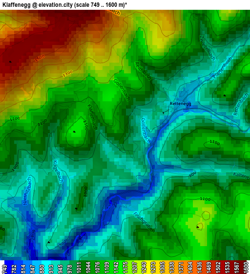 Klaffenegg elevation map