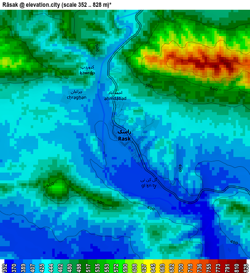 Rāsak elevation map