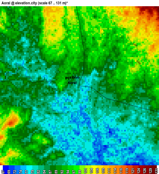Aoral elevation map